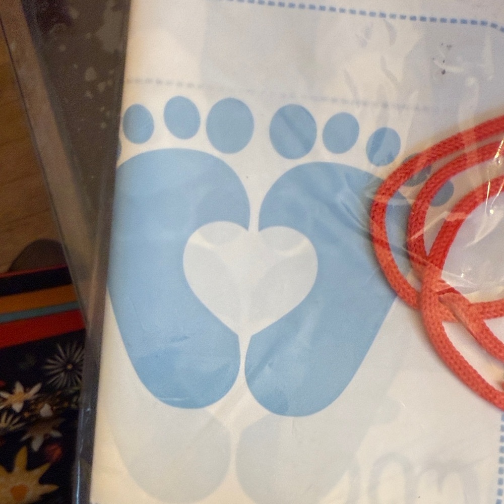 Giant Blue and White Baby Feet Baby Boy Shower Gift Bag - Picture 6 of 6